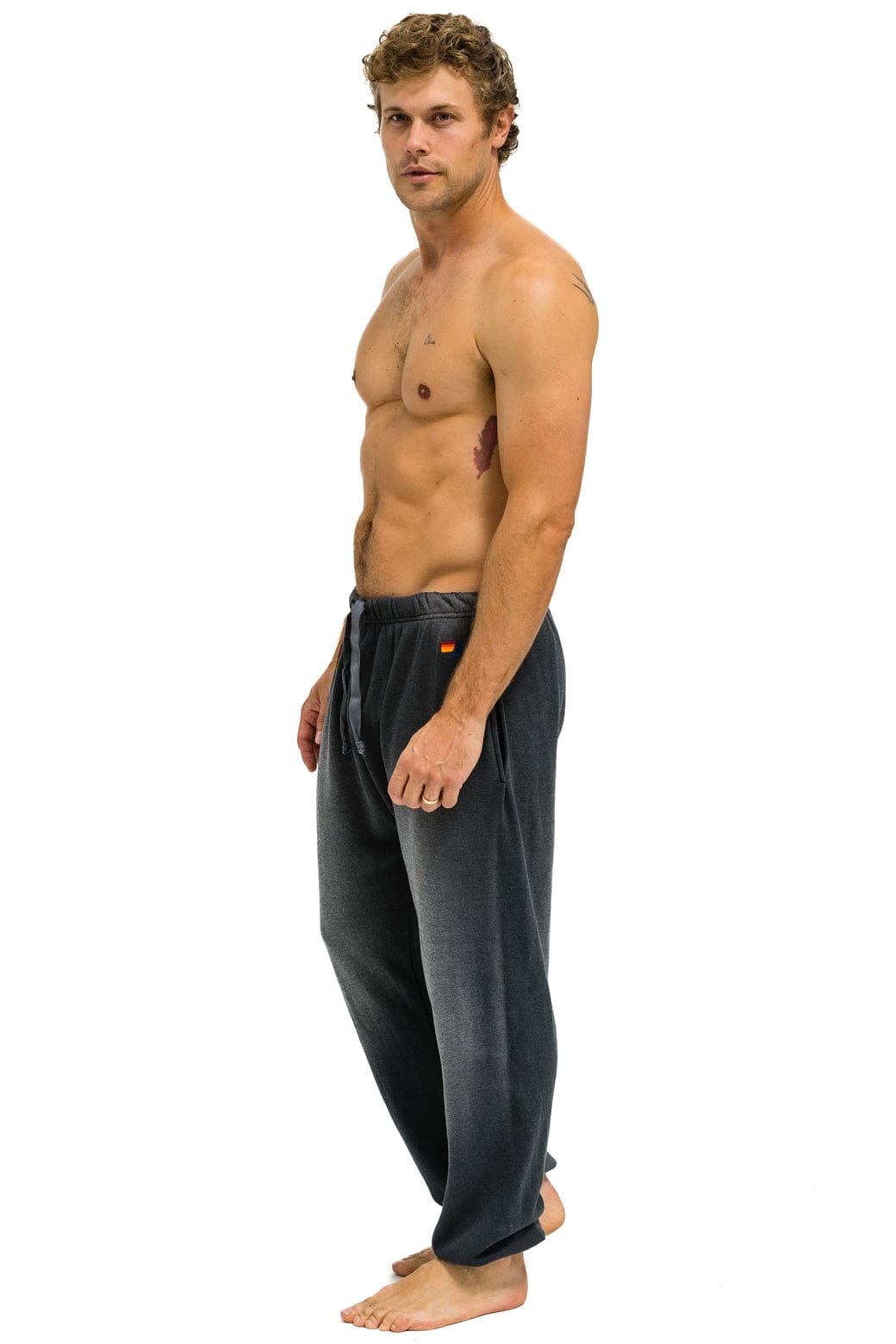 Aviator Nation VINTAGE LOGO SWEATPANTS - FADED SMOKE