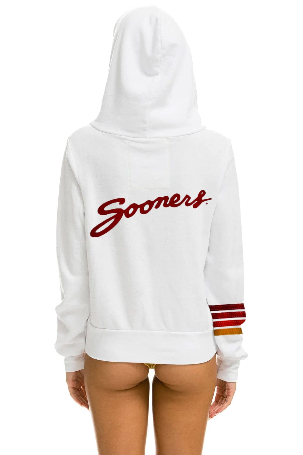 Aviator Nation UNIVERSITY OF OKLAHOMA SOONERS ZIP HOODIE - WHITE
