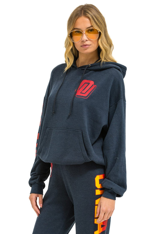 Aviator Nation UNIVERSITY OF OKLAHOMA PULLOVER HOODIE RELAXED - CHARCOAL