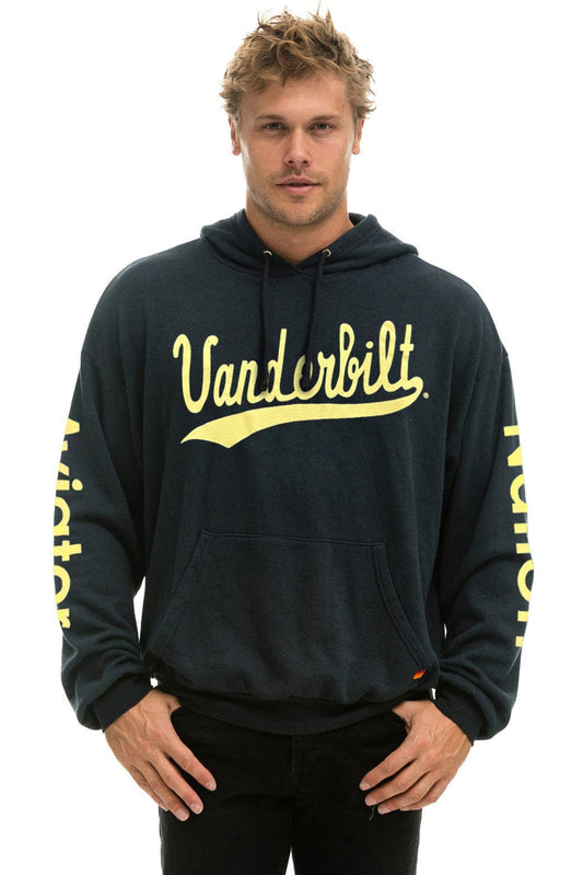 Aviator Nation VANDERBILT LOGO PULLOVER HOODIE RELAXED - BLACK