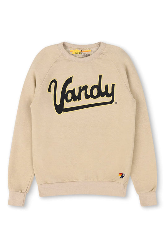 Aviator Nation VANDERBILT VANDY BOLT CREW SWEATSHIRT - SAND