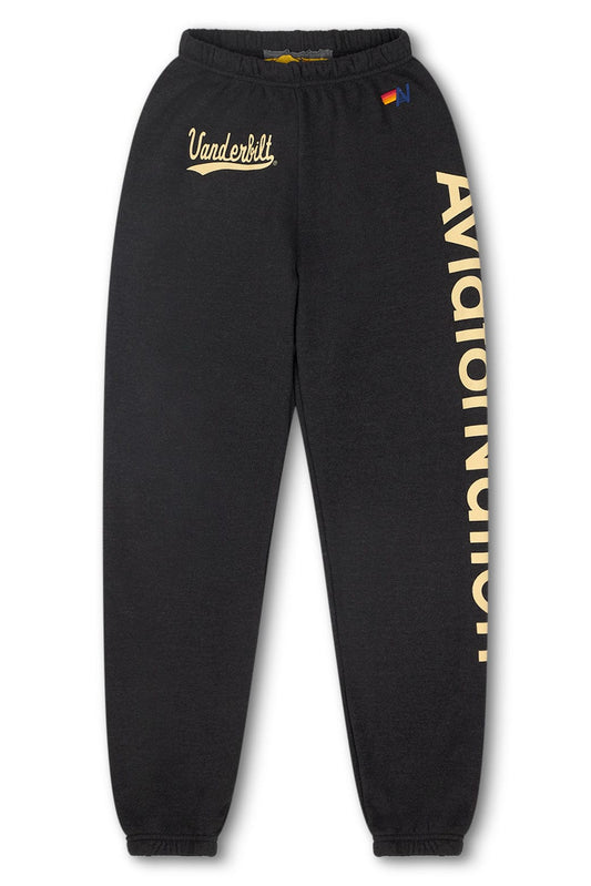 Aviator Nation VANDERBILT LOGO UNISEX SWEATPANTS - BLACK