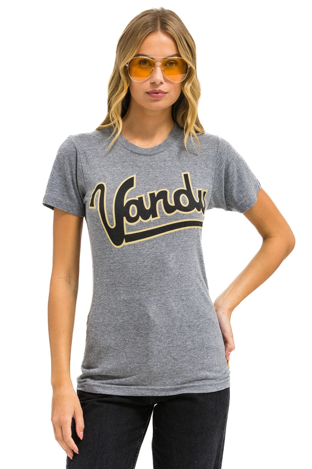 Aviator Nation VANDERBILT COMMODORES CREW TEE SHIRT - HEATHER GREY