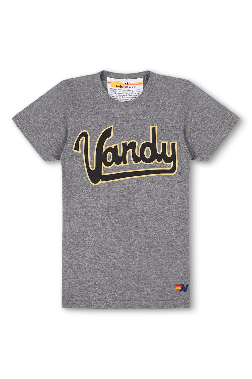 Aviator Nation VANDERBILT COMMODORES CREW TEE SHIRT - HEATHER GREY