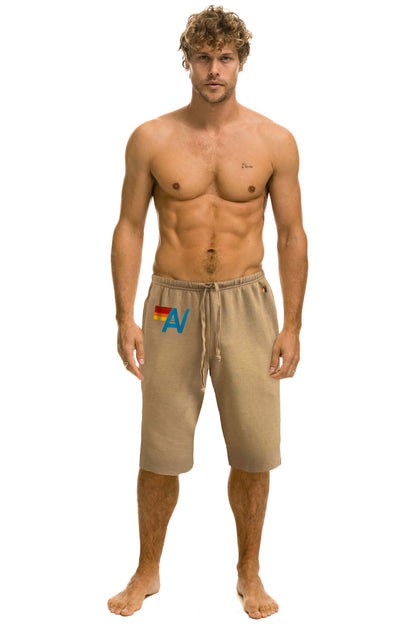 Aviator Nation VINTAGE LOGO MENS SWEATSHORTS - FADED TAN