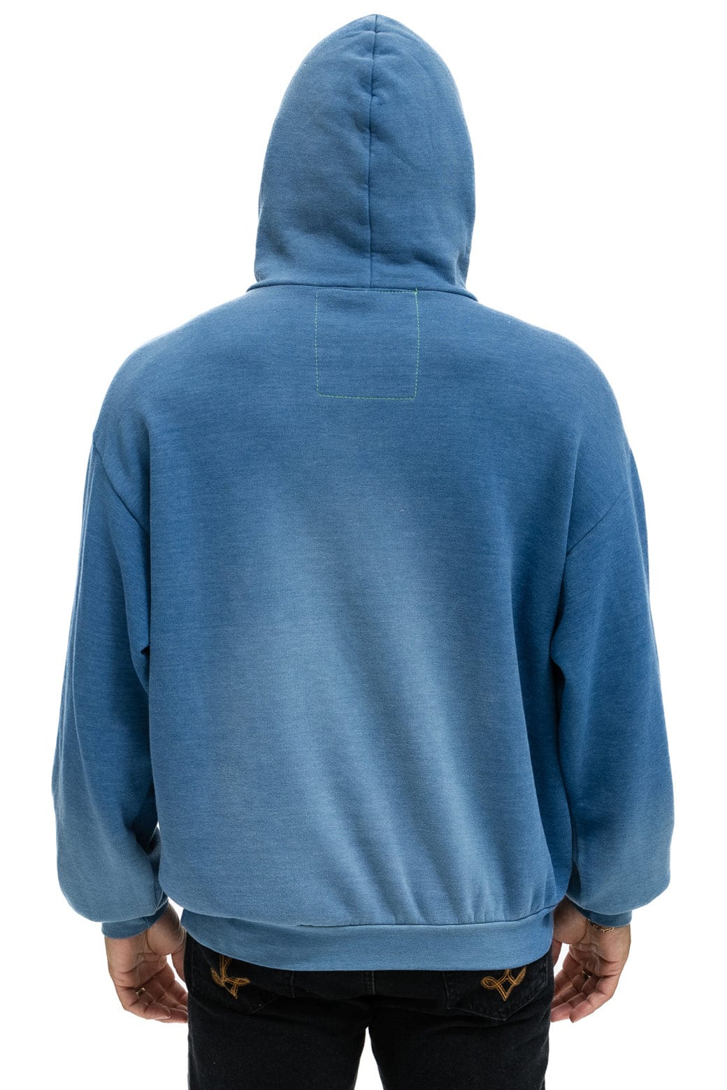 Aviator Nation SURFER WAVE PATCH  PULLOVER RELAXED HOODIE - FADED WATER