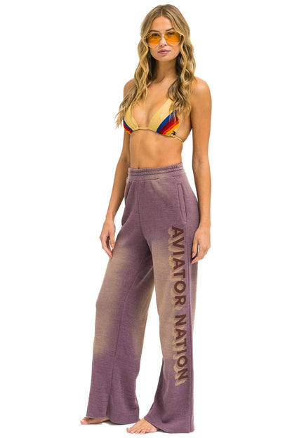 Aviator Nation AN 3D WIDE LEG POCKET SWEATPANTS - FADED MOCHA