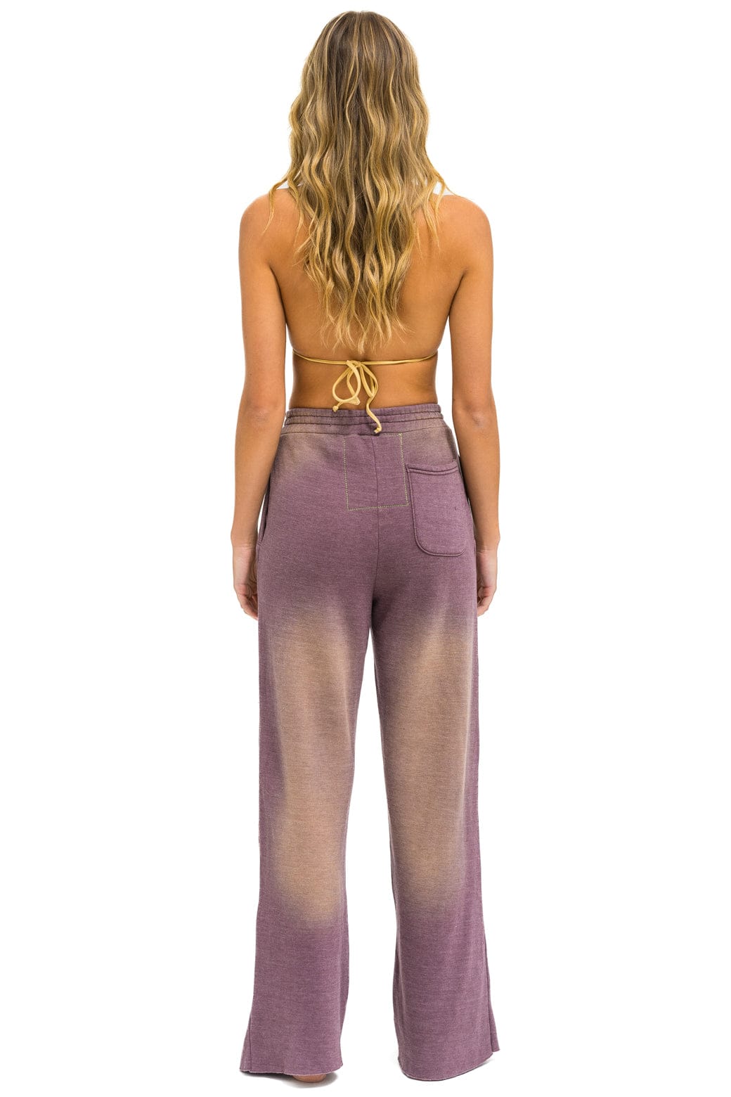 Aviator Nation AN 3D WIDE LEG POCKET SWEATPANTS - FADED MOCHA