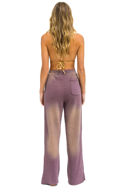 Aviator Nation AN 3D WIDE LEG POCKET SWEATPANTS - FADED MOCHA