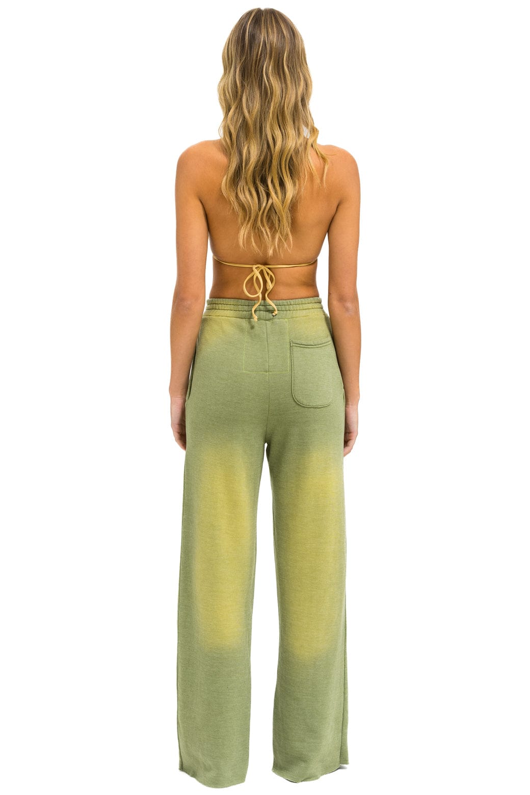 Aviator Nation AN 3D WIDE LEG POCKET SWEATPANTS - FADED ARMY