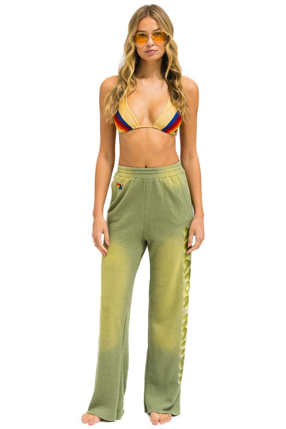 Aviator Nation AN 3D WIDE LEG POCKET SWEATPANTS - FADED ARMY
