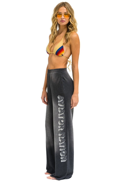 Aviator Nation AN 3D WIDE LEG POCKET SWEATPANTS - FADED SMOKE