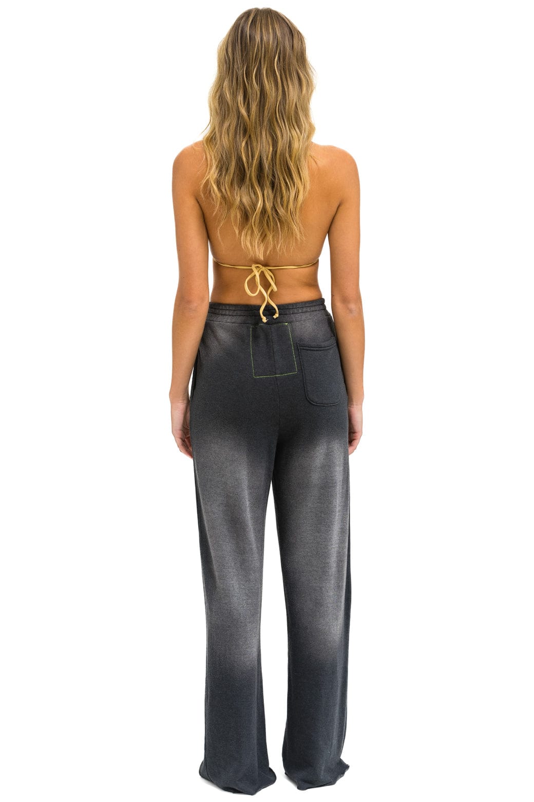 Aviator Nation AN 3D WIDE LEG POCKET SWEATPANTS - FADED SMOKE