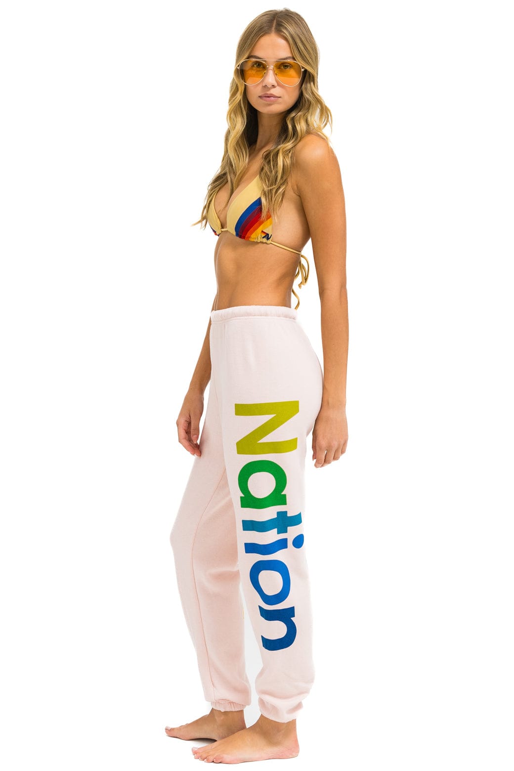 Aviator Nation AVIATOR NATION 2 SWEATPANTS - LIGHT PINK