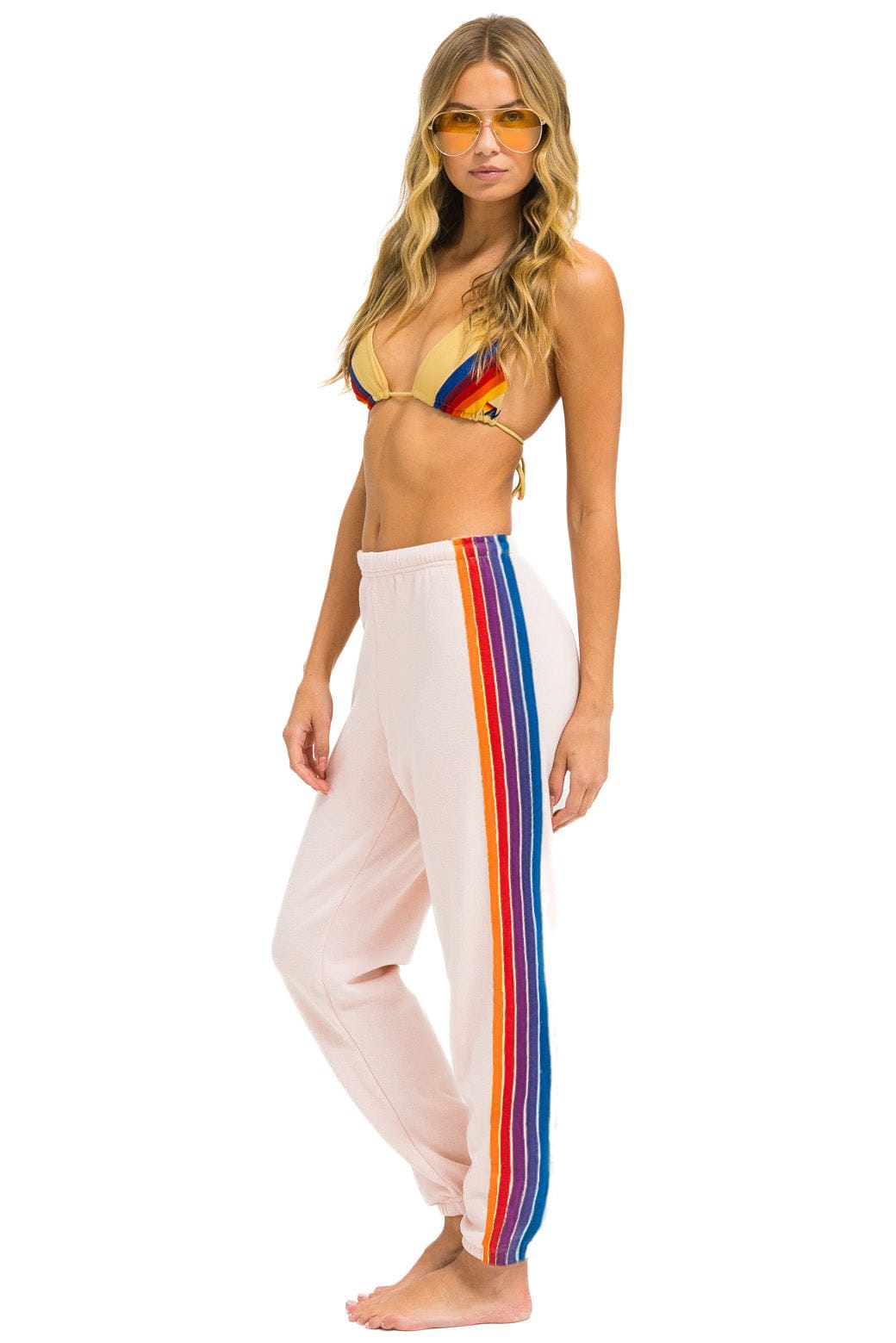 Aviator Nation 5 STRIPE SWEATPANTS - LIGHT PINK // PURPLE // ORANGE