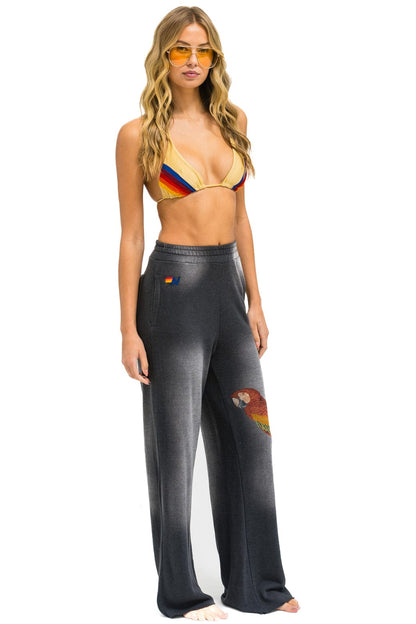 Aviator Nation PARROT WIDE LEG POCKET SWEATPANTS - FADED SMOKE