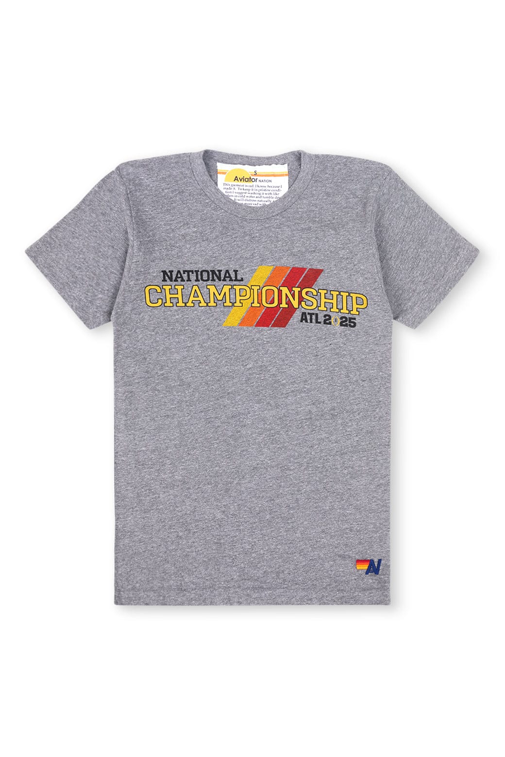 Aviator Nation CFP NATIONAL CHAMPIONSHIP 2025 CREW TEE SHIRT - HEATHER GREY