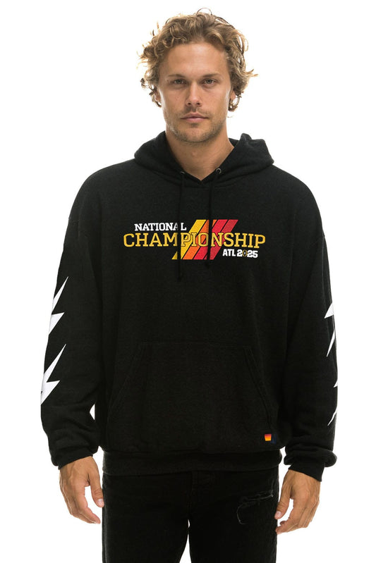 Aviator Nation CFP NATIONAL CHAMPIONSHIP 2025 UNISEX RELAXED PULLOVER HOODIE - BLACK