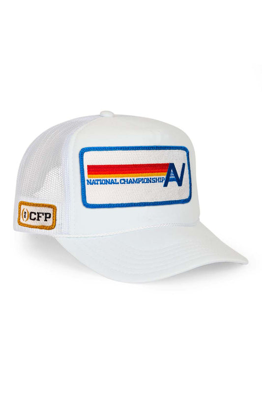 Aviator Nation CFP NATIONAL CHAMPIONSHIP 2025 VINTAGE LOW RISE TRUCKER - WHITE