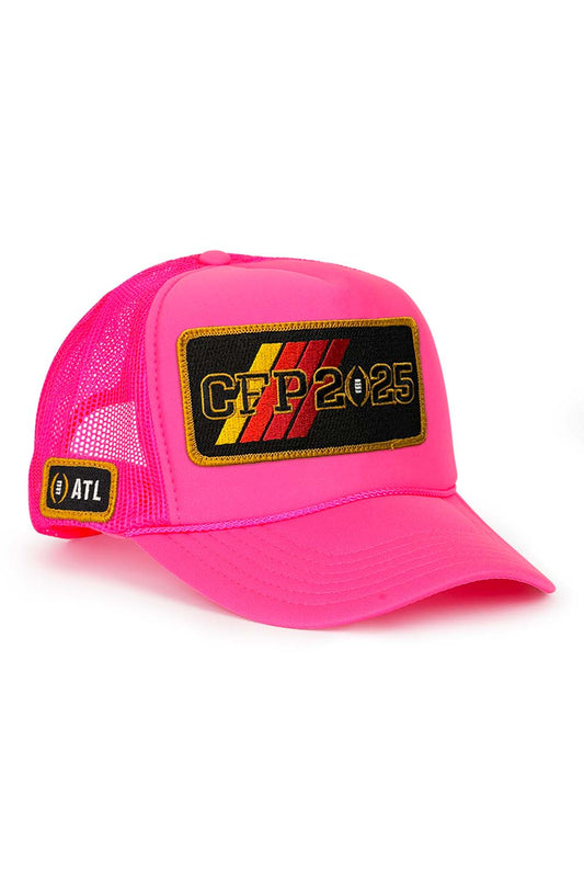 Aviator Nation CFP NATIONAL CHAMPIONSHIP 2025 VINTAGE LOW RISE TRUCKER - NEON PINK