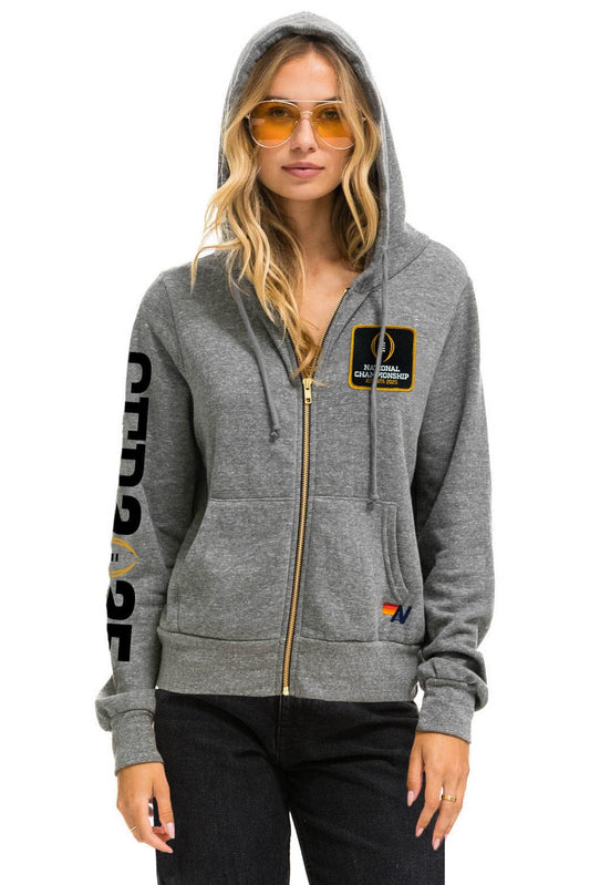 Aviator Nation OHIO STATE CFP 2025 UNISEX ZIP HOODIE - HEATHER GREY