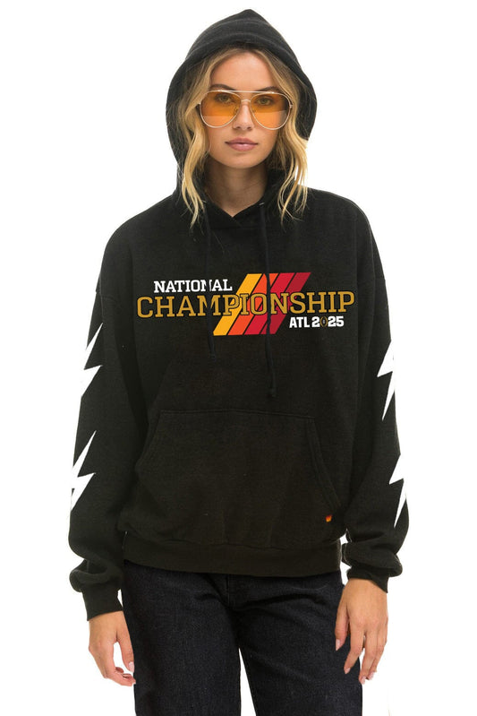 Aviator Nation CFP NATIONAL CHAMPIONSHIP TEAMS 2025 RELAXED PULLOVER HOODIE - BLACK