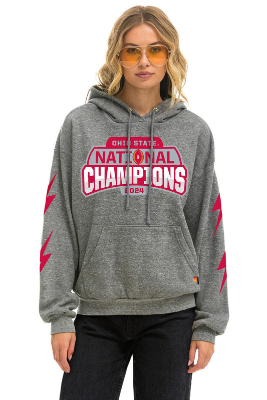 Aviator Nation OHIO STATE CFP CHAMPIONS 2025 RELAXED PULLOVER HOODIE - HEATHER