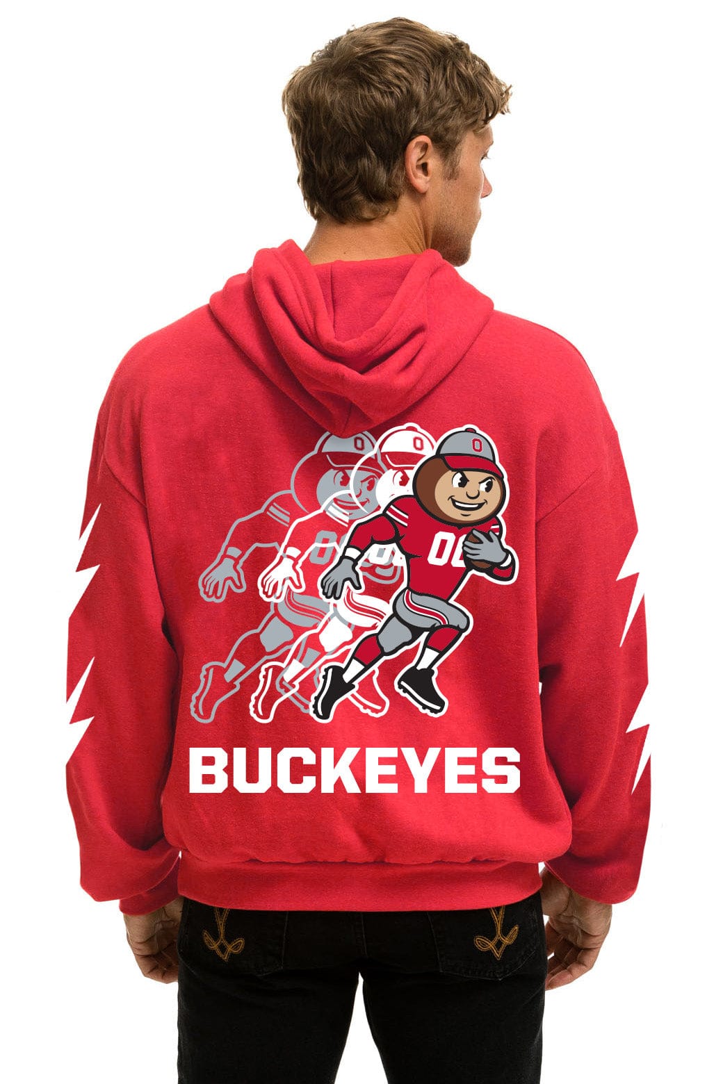 Aviator Nation OHIO STATE CFP CHAMPIONS 2025 RELAXED PULLOVER HOODIE - RED