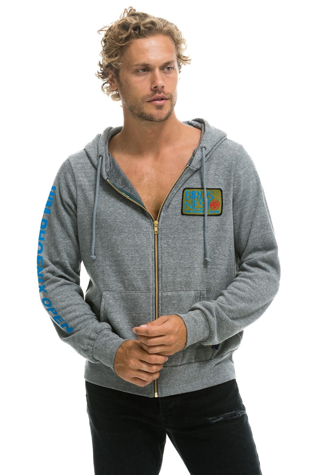 Aviator Nation WMPO BIRDS NEST 2025 ZIP HOODIE - HEATHER GREY