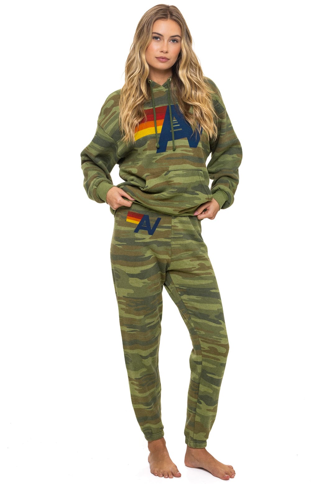 Aviator Nation LOGO PULLOVER RELAXED HOODIE - CAMO