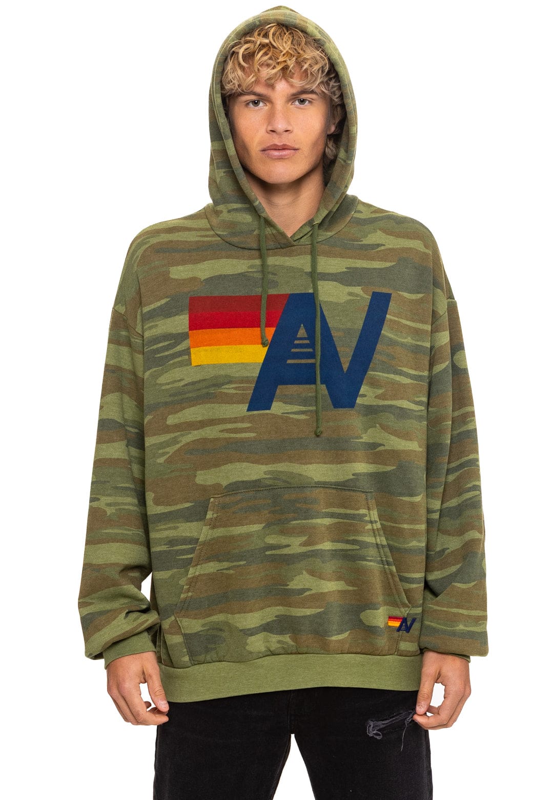 Aviator Nation LOGO PULLOVER RELAXED HOODIE - CAMO