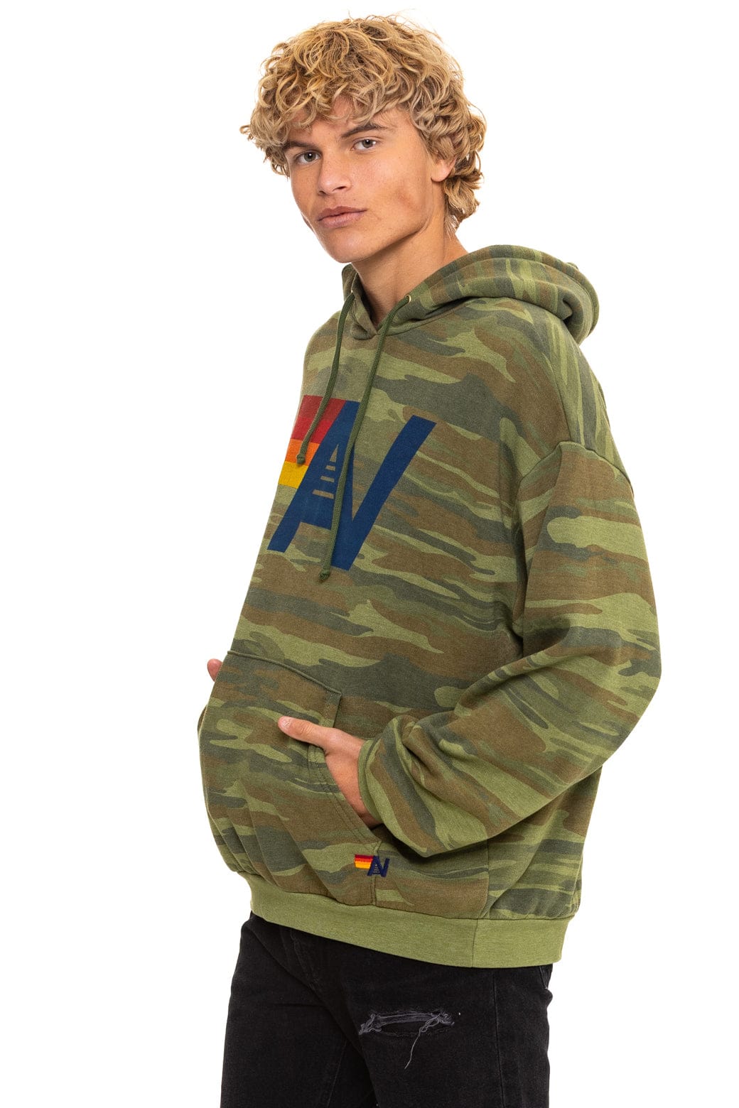 Aviator Nation LOGO PULLOVER RELAXED HOODIE - CAMO