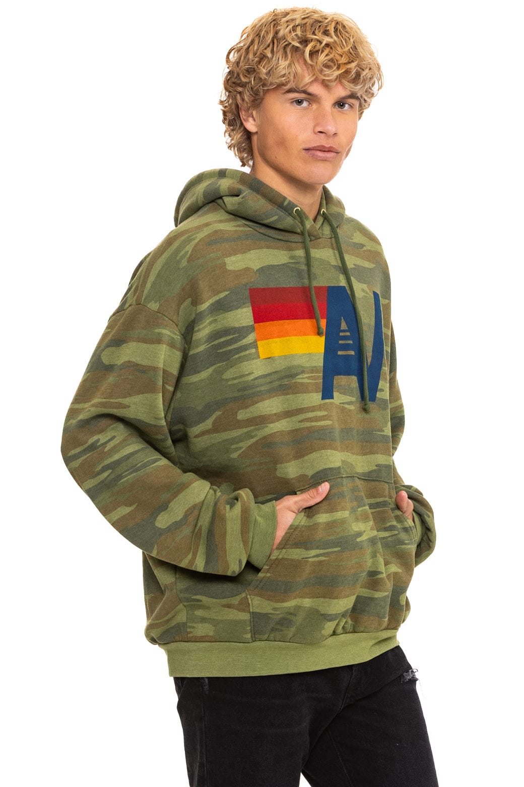 Aviator Nation LOGO PULLOVER RELAXED HOODIE - CAMO