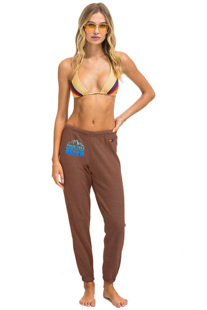 Aviator Nation PALM TREE FESTIVAL ASPEN 2025 UNISEX SWEATPANTS - BROWN