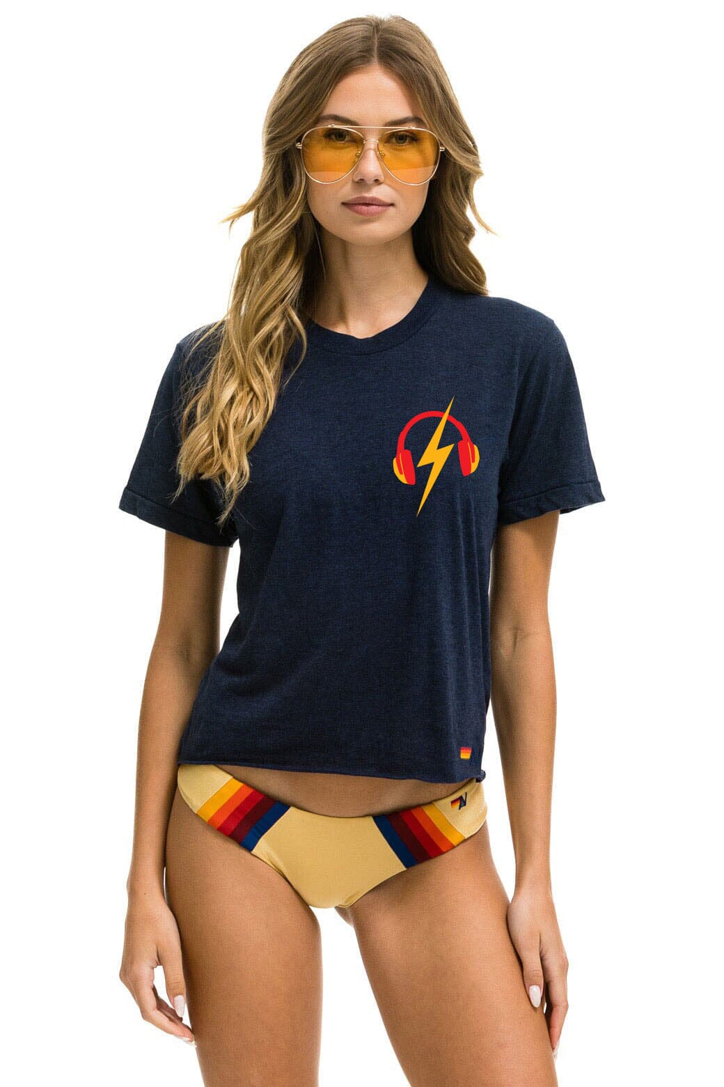 Aviator Nation GARDEN STATE CONCERT BOYFRIEND TEE - NAVY