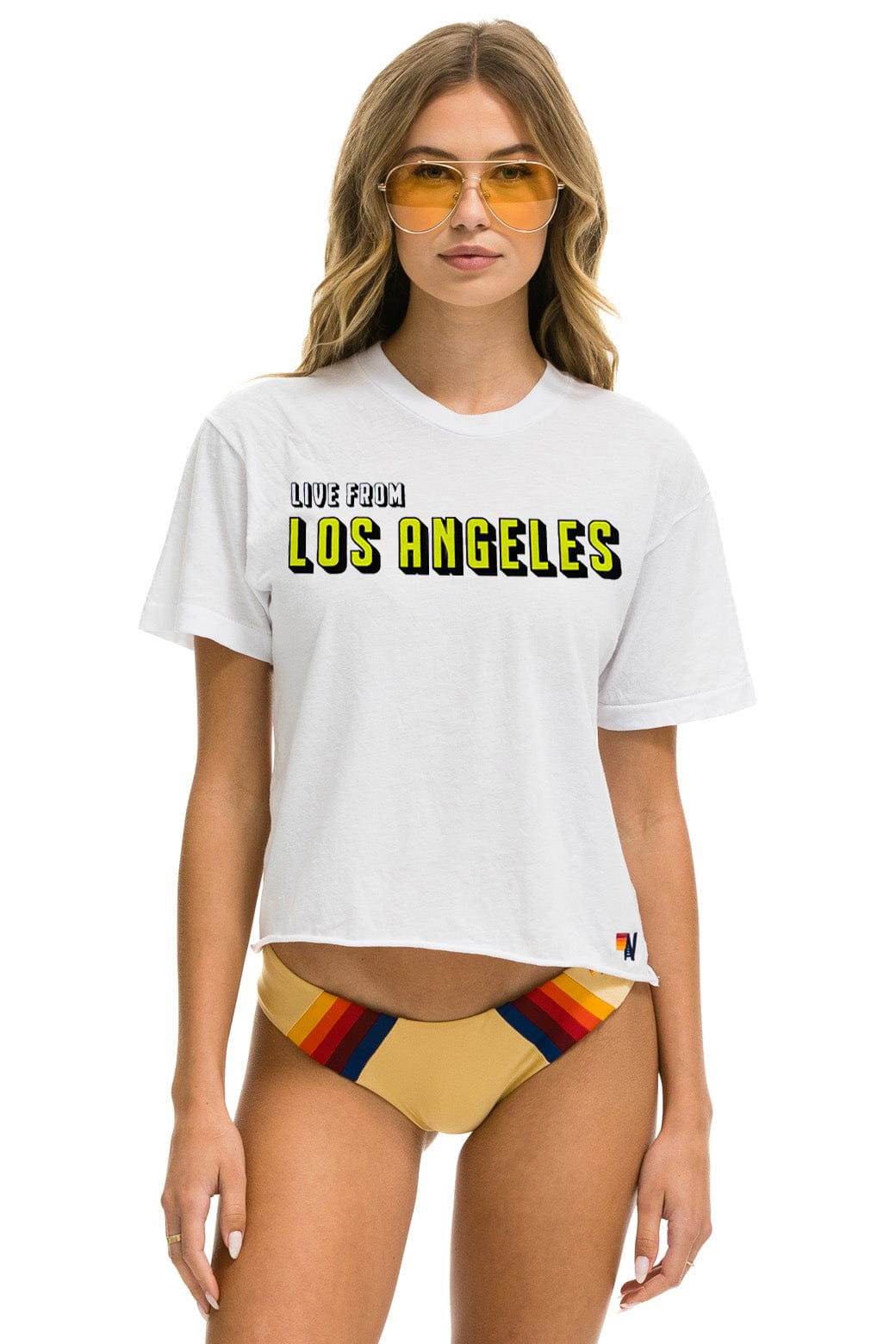 Aviator Nation DREAMLAND LA FIRES BENEFIT BOYFRIEND TEE - WHITE