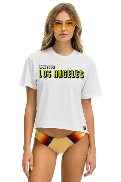 Aviator Nation DREAMLAND LA FIRES BENEFIT BOYFRIEND TEE - WHITE