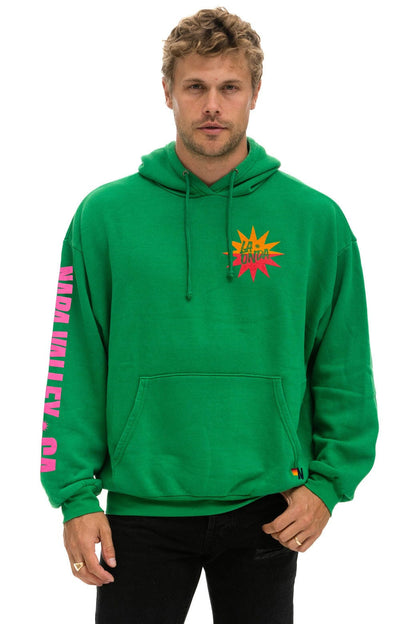 Aviator Nation LA ONDA 2025 RELAXED PULLOVER HOODIE - KELLY GREEN