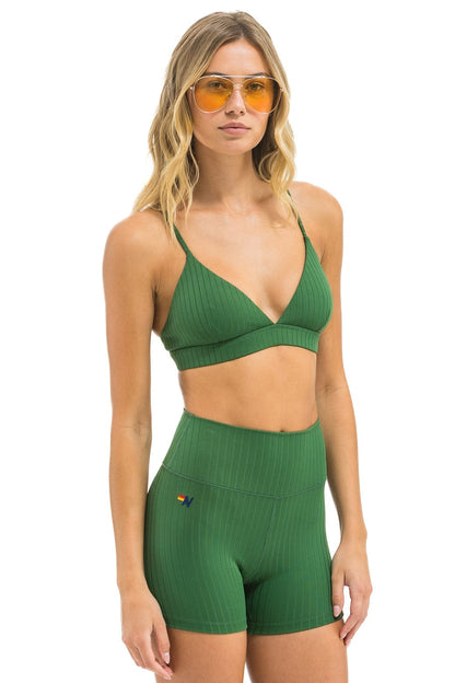 Aviator Nation WIDE RIB TRIANGLE ADJUSTABLE SPORTS BRA - PALM