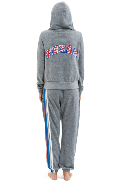 Aviator Nation TEXAS RANGERS 5 STRIPE UNISEX SWEATPANTS - HEATHER // USA