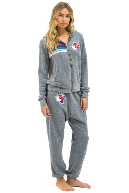 Aviator Nation TEXAS RANGERS 5 STRIPE UNISEX SWEATPANTS - HEATHER // USA