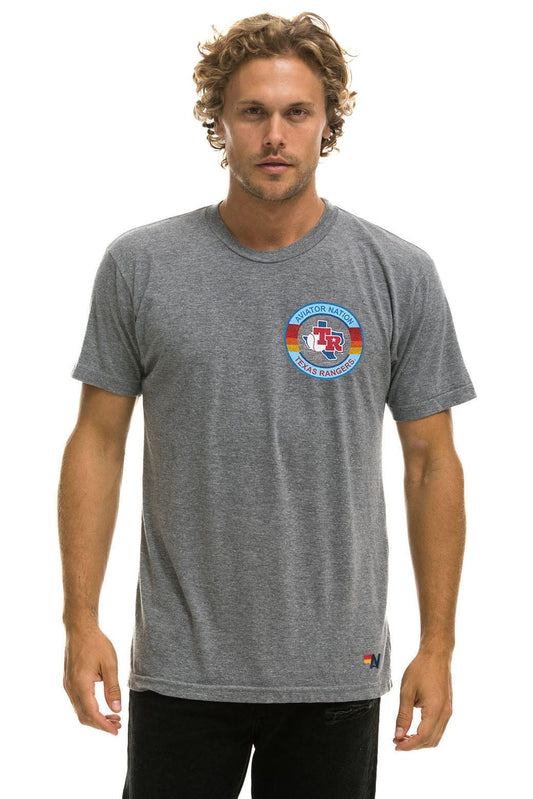 Aviator Nation TEXAS RANGERS UNISEX CREW TEE - HEATHER GREY
