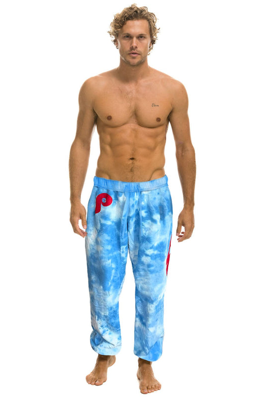 Aviator Nation PHILLIES HAND DYED SWEATPANTS - TIE DYE BLUE