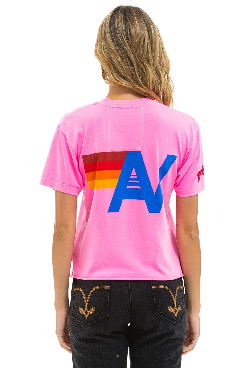 Aviator Nation PHILLIES AVIATOR NATION BOYFRIEND TEE - NEON PINK
