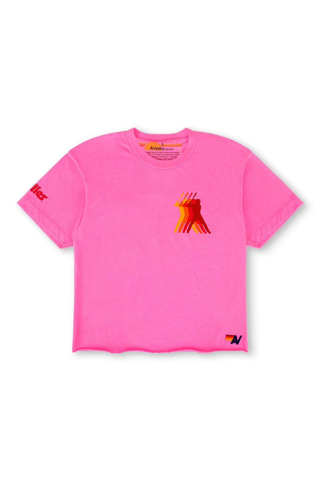 Aviator Nation PHILLIES AVIATOR NATION BOYFRIEND TEE - NEON PINK