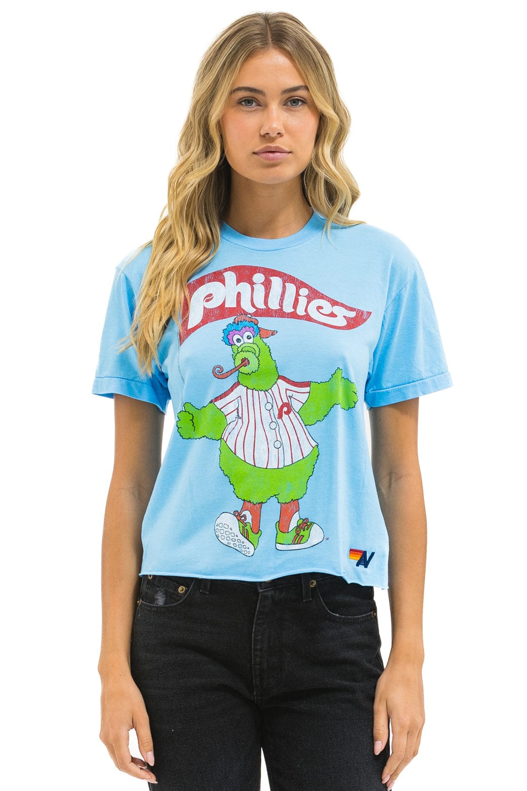 Aviator Nation PHILLIES FANATIC BOYFRIEND TEE - SKY