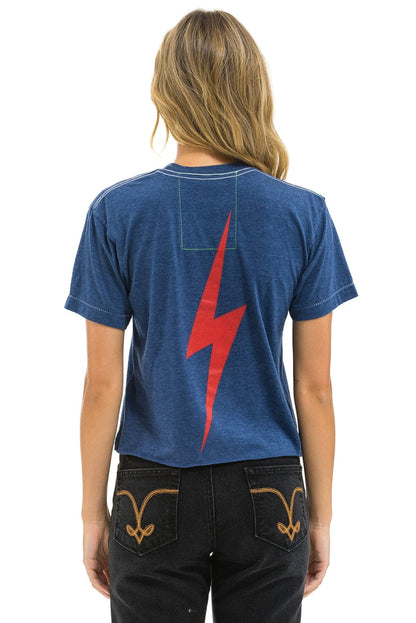 Aviator Nation BOSTON RED SOX BOLT WOMEN'S BOYFRIEND TEE - NAVY