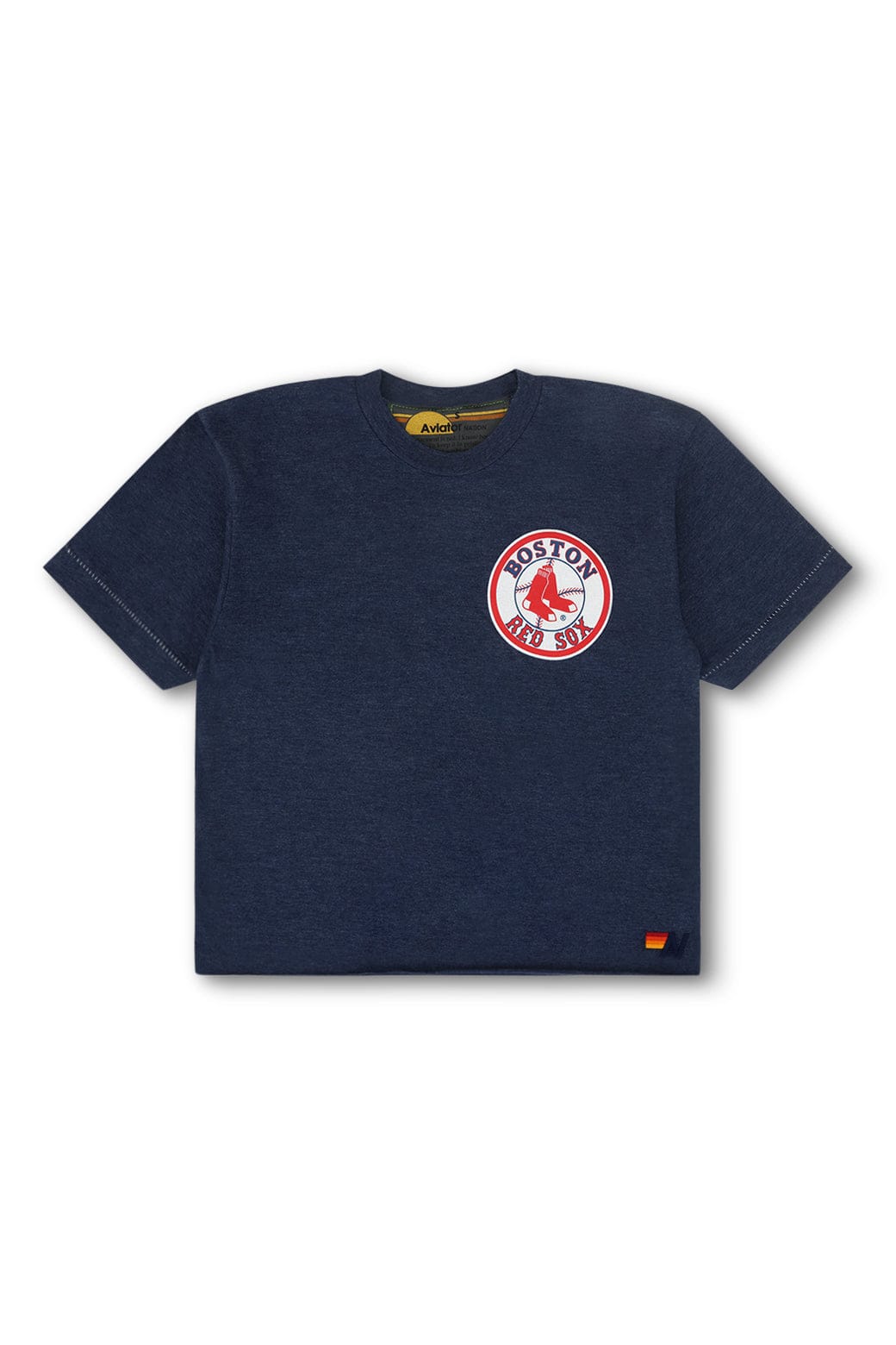 Aviator Nation BOSTON RED SOX BOLT WOMEN'S BOYFRIEND TEE - NAVY