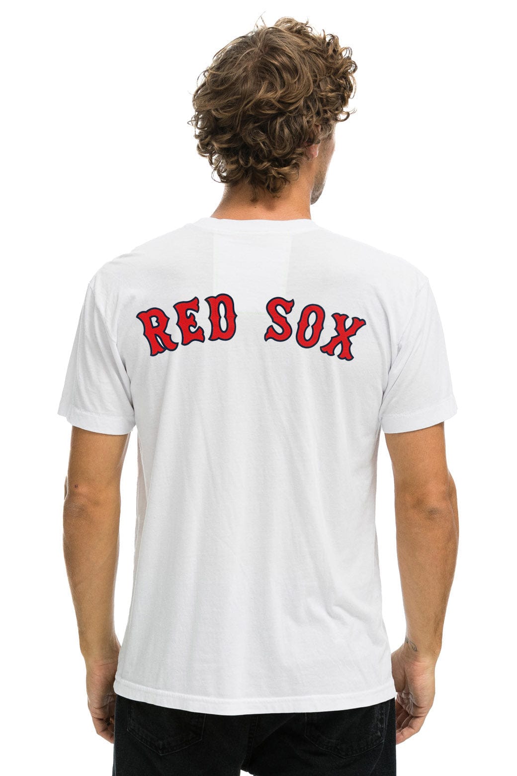 Aviator Nation RED SOX BOLT UNISEX CREW TEE - WHITE
