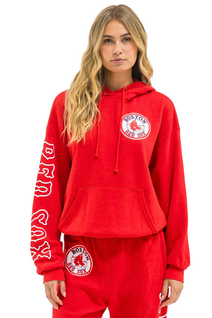 Aviator Nation RED SOX RELAXED PULLOVER HOODIE - RED
